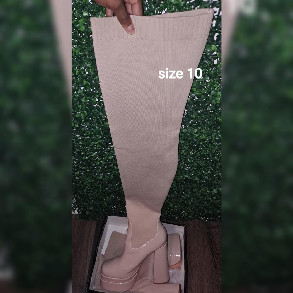 Chic Over-the-Knee Boots in Nude